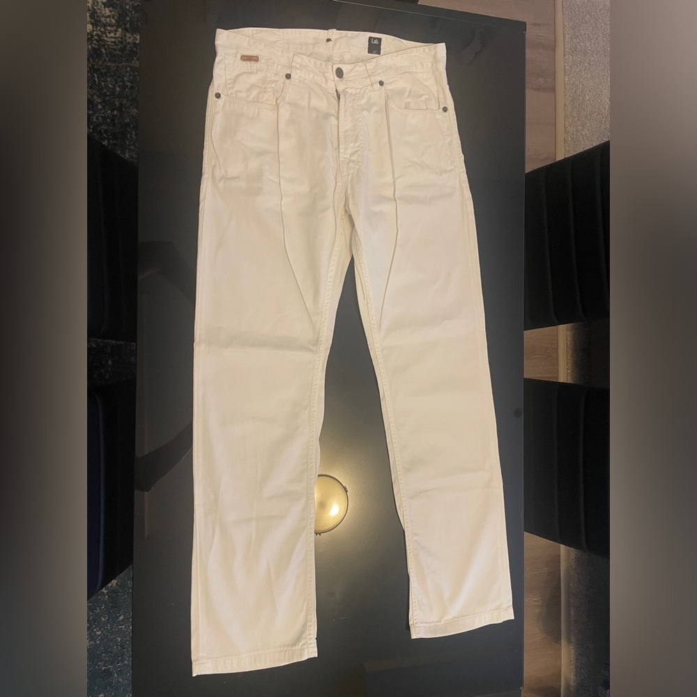 Pal Zileri White Pleated Pants
